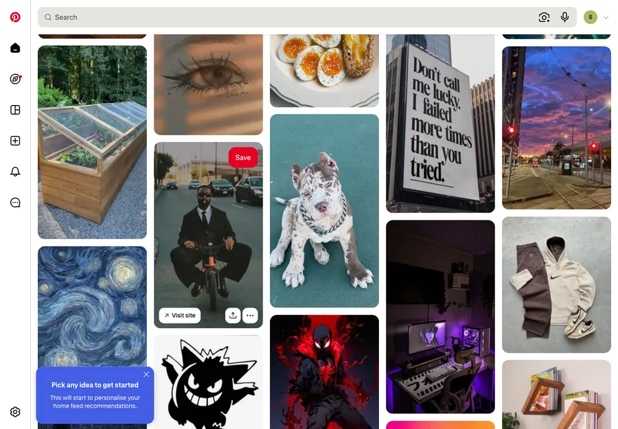 home feed scrolled