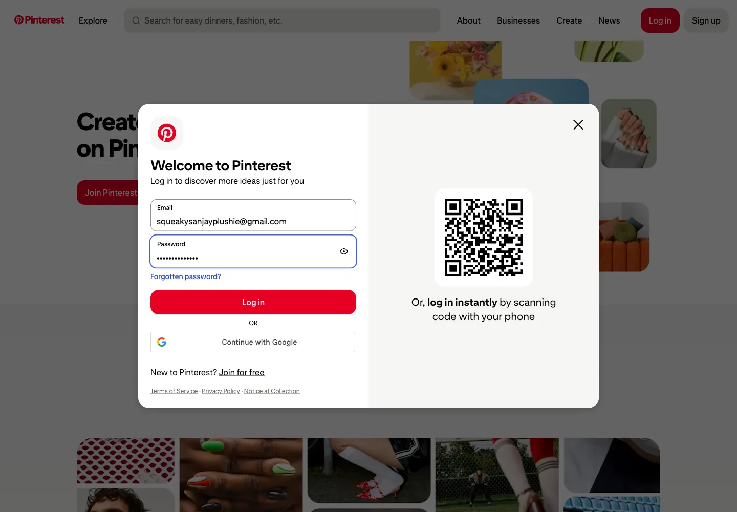 Password entered