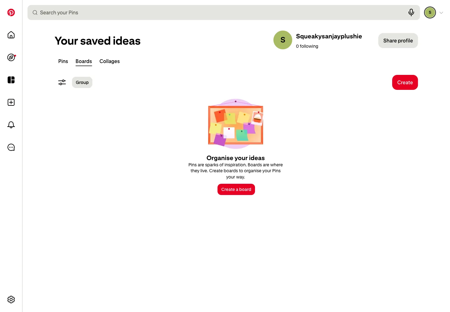profile page